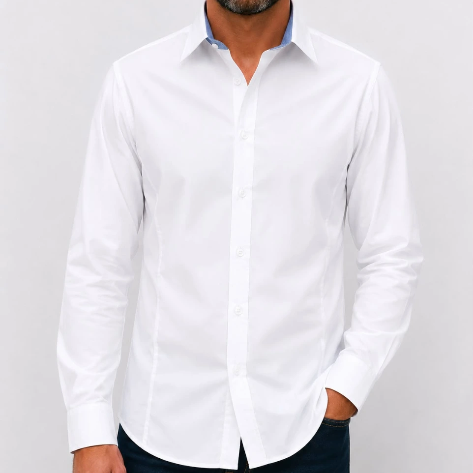 Camisa Popelina para Caballero - Blanco