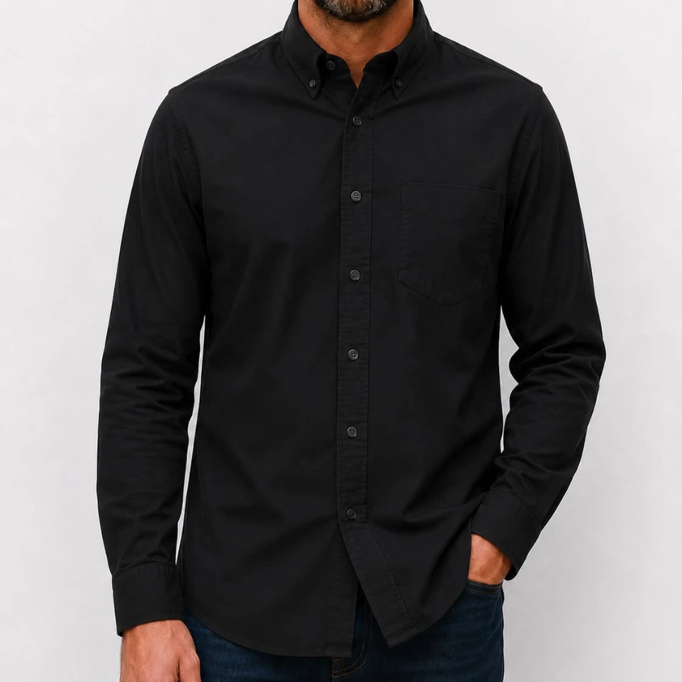 Camisa Popelina para Caballero - Negro