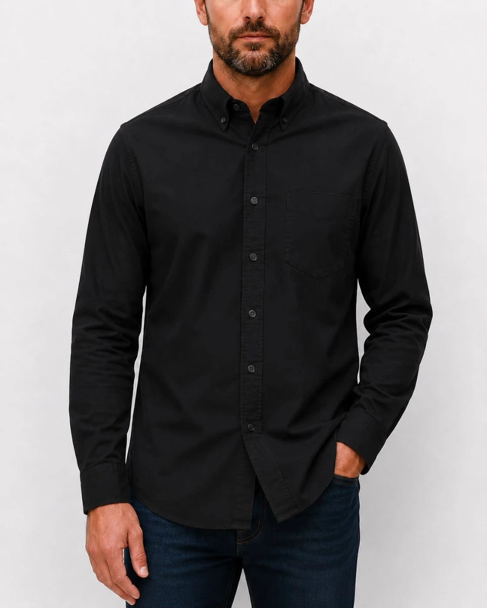 Camisa Gabardina para Caballero - Negro