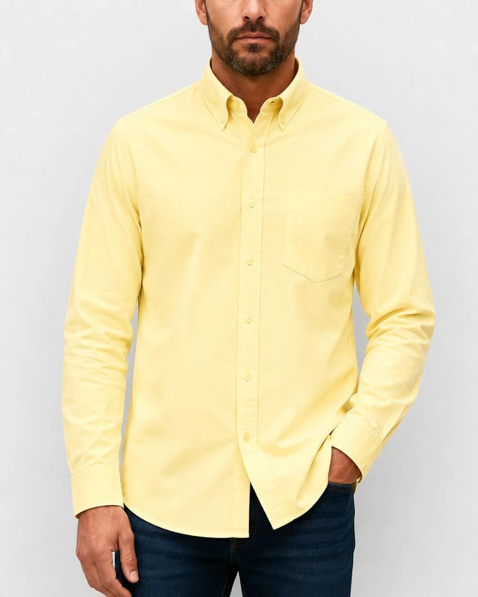 Camisa Gabardina para Caballero - Amarillo