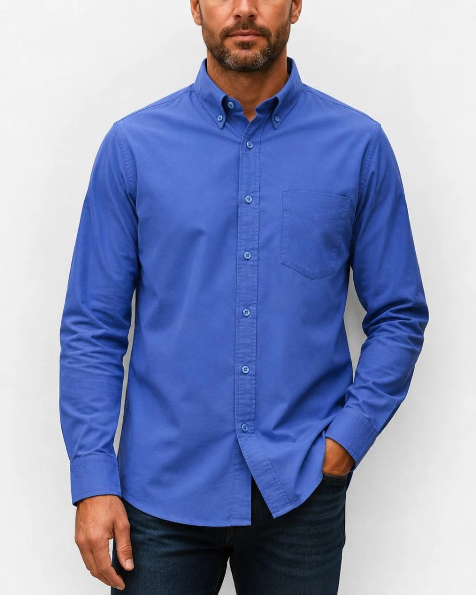 Camisa Gabardina para Caballero - Azul Índigo