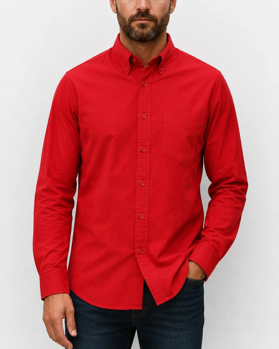 Camisa Gabardina para Caballero - Rojo