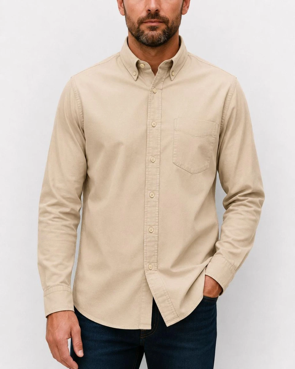 Camisa Gabardina para Caballero - Kaki