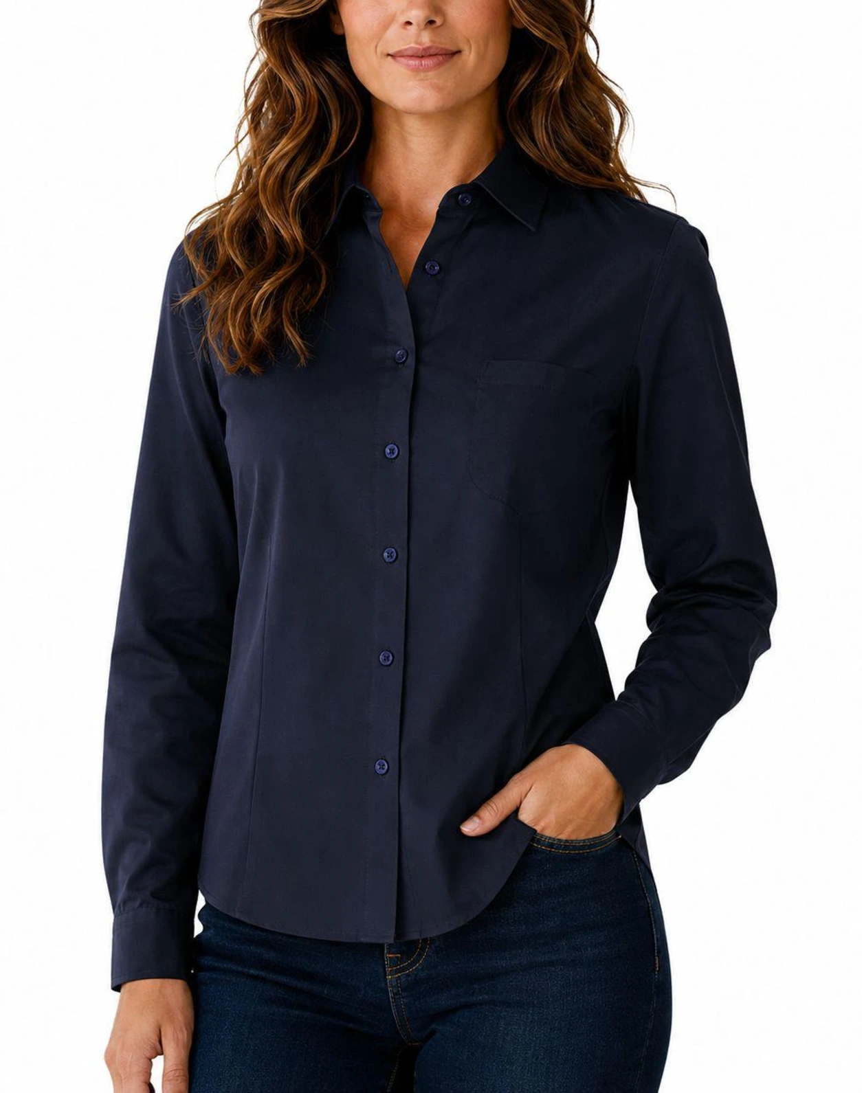 Blusa Gabardina para Dama - Azul Marino