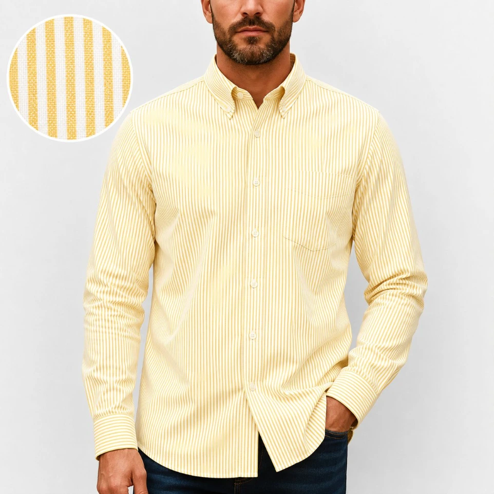 Camisa Rayas para Caballero- Amarillo