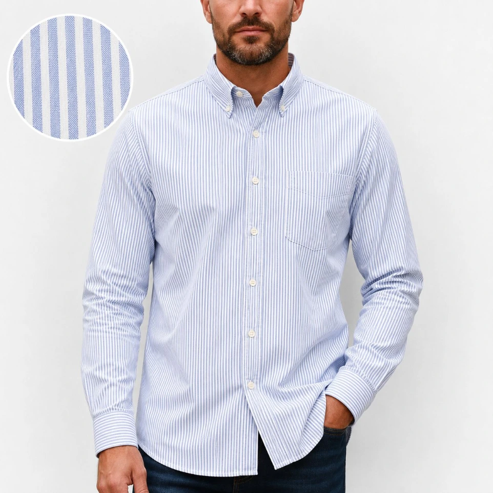 Camisa Rayas para Caballero- Azul