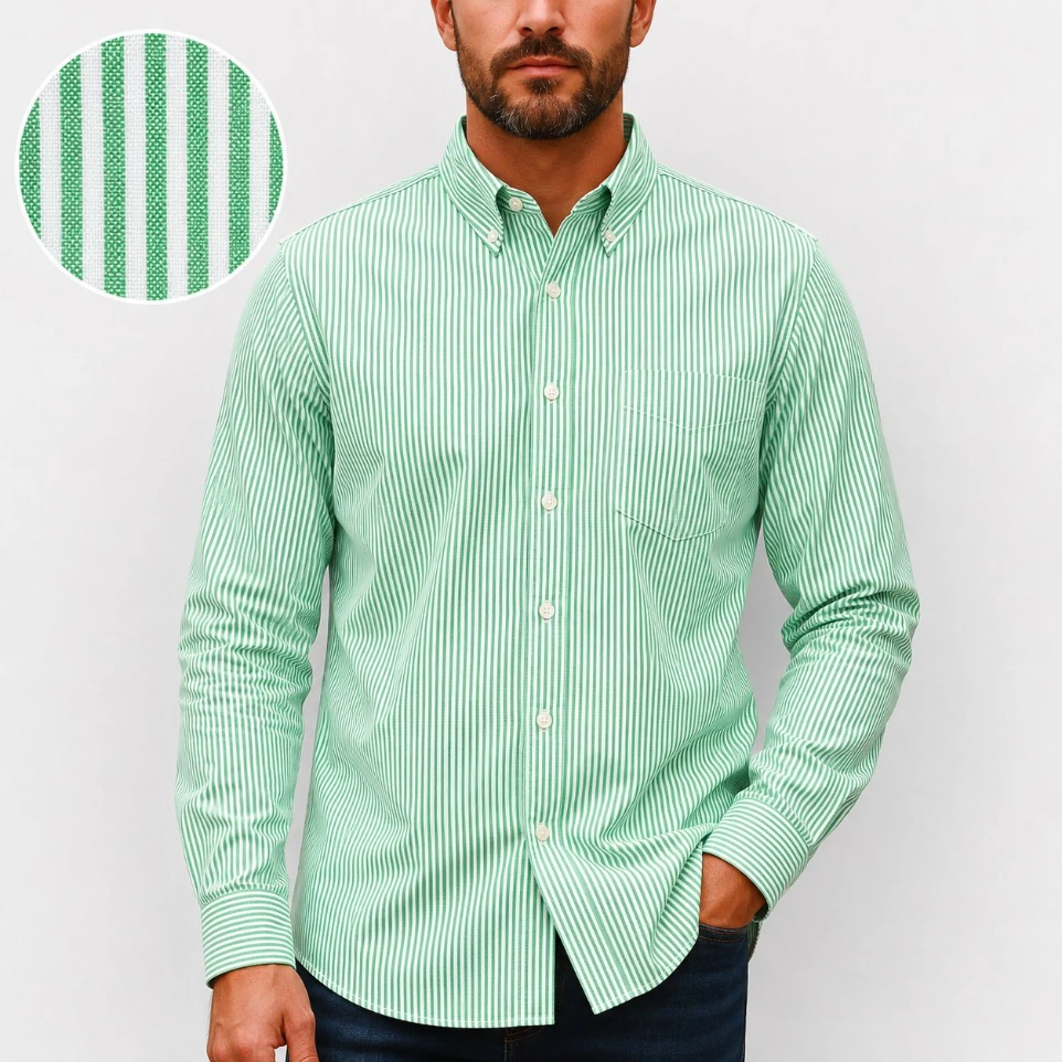 Camisa Rayas para Caballero- Verde