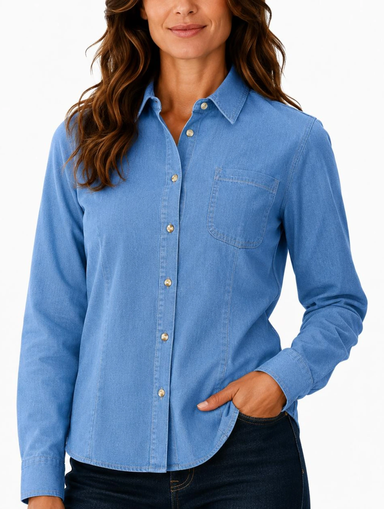 Blusa Mezclilla para Dama - Claro