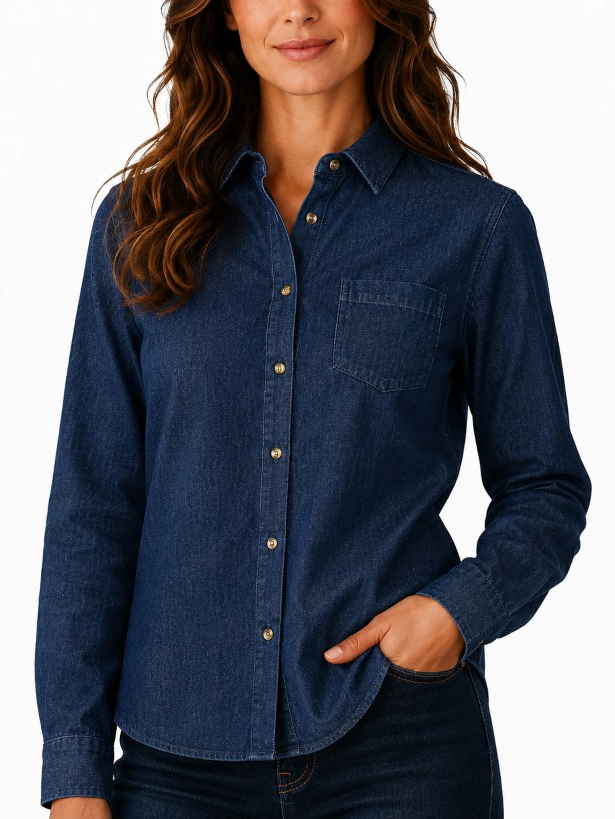 Blusa Mezclilla para Dama - Oscuro