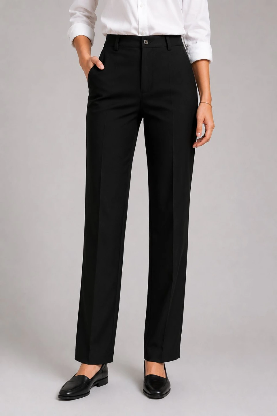 Pantalón Gabardina Tipo Docker para Dama - Negro
