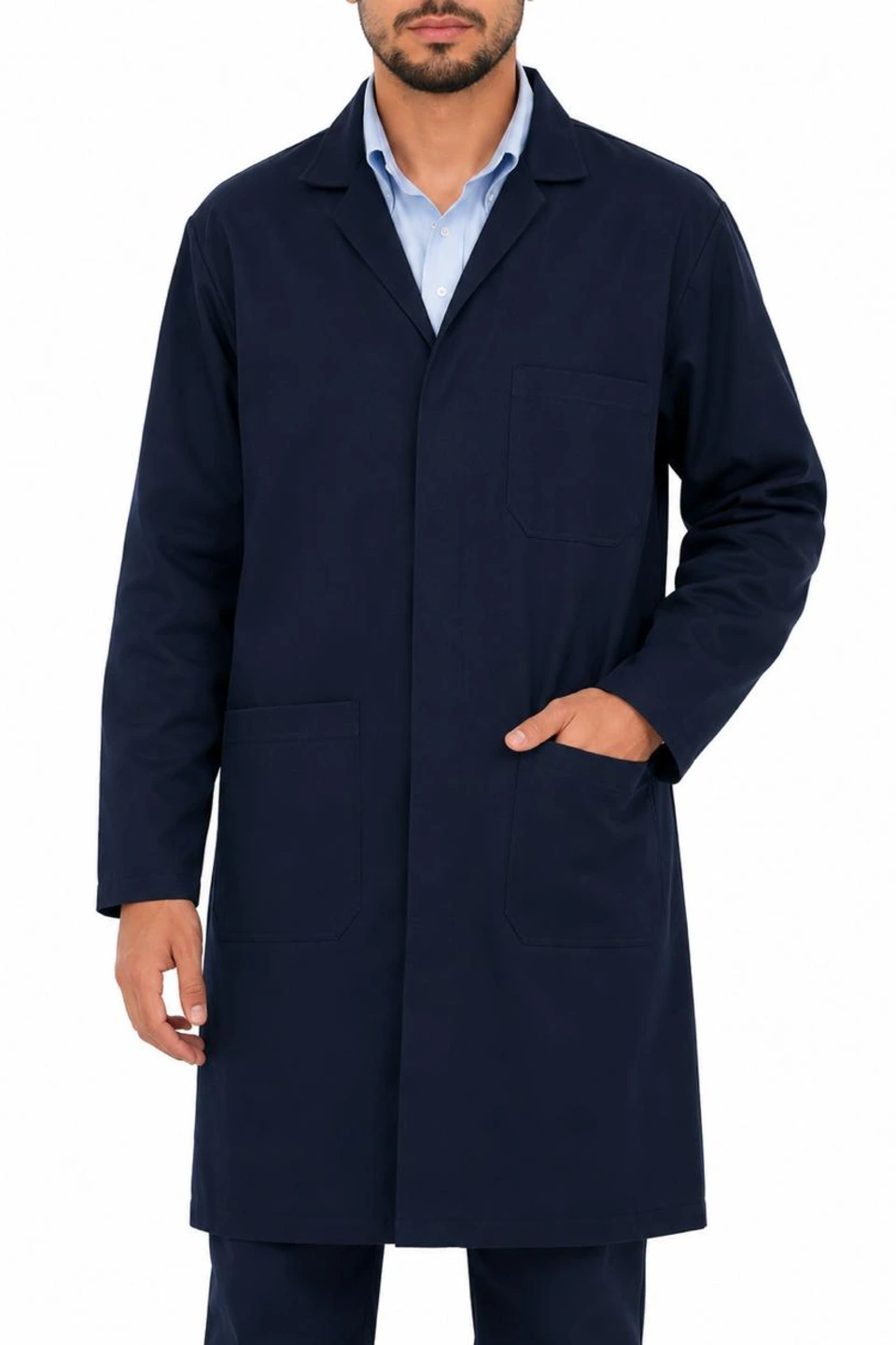 Bata Larga para Caballero - Azul Marino